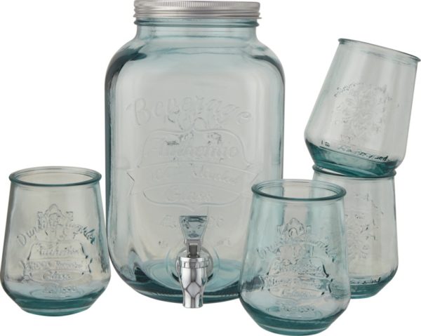 Set de bebida 5 piezas de vidrio reciclado "Jardim" - Transparente claro - Imagen 2