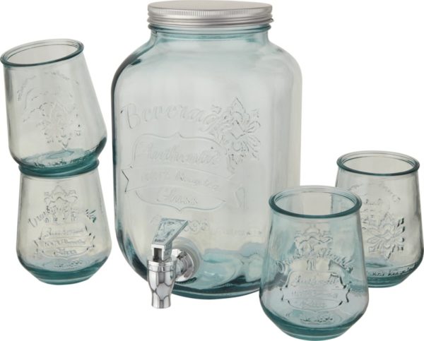 Set de bebida 5 piezas de vidrio reciclado "Jardim" - Transparente claro - Imagen 3