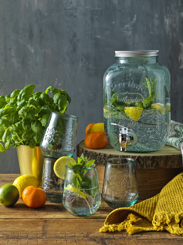 Set de bebida 5 piezas de vidrio reciclado "Jardim" - Transparente claro