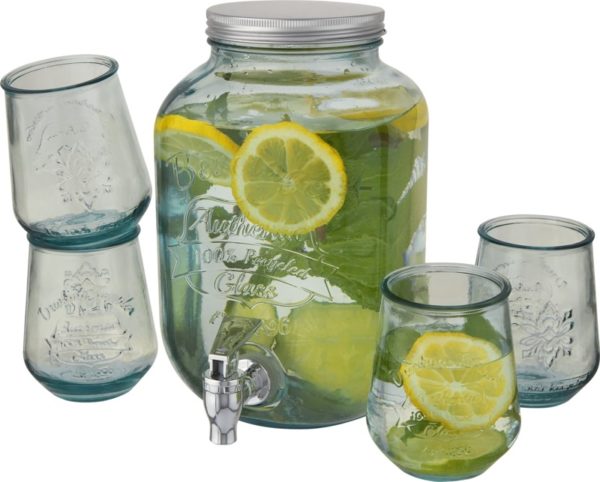 Set de bebida 5 piezas de vidrio reciclado "Jardim" - Transparente claro - Imagen 10