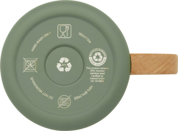 Taza de acero inoxidable reciclado con certificado RCS con aislamiento de cobre de 360 ml "Bjorn" - Imagen 3
