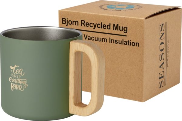 Taza de acero inoxidable reciclado con certificado RCS con aislamiento de cobre de 360 ml "Bjorn" - Imagen 2
