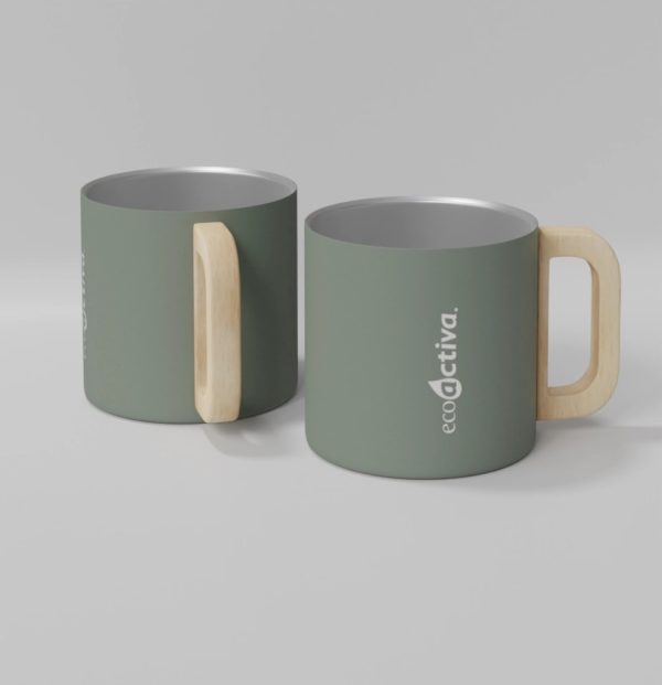 Taza de acero inoxidable reciclado con certificado RCS con aislamiento de cobre de 360 ml "Bjorn"